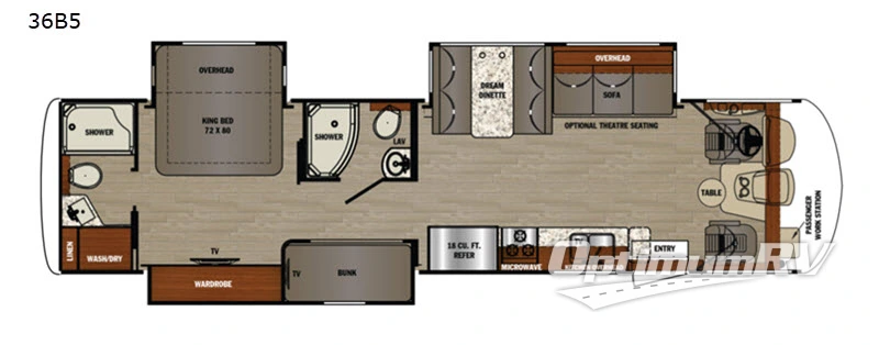 2019 Forest River Georgetown 5 Series 36B5 RV Floorplan Photo