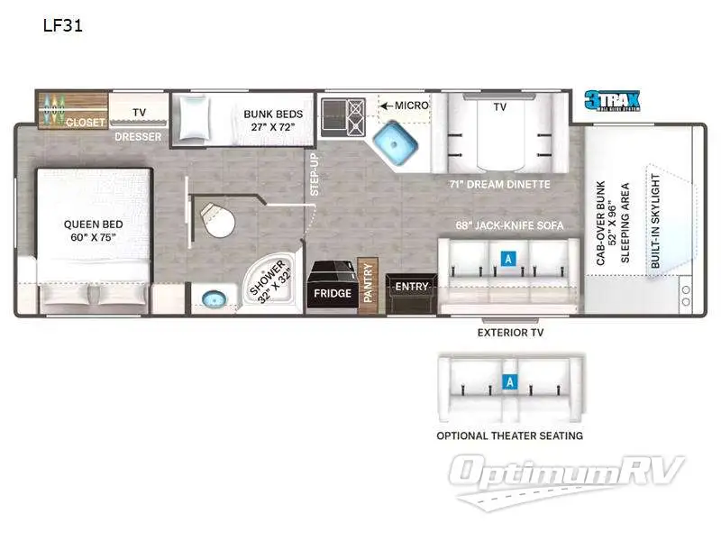 2023 Thor Quantum LF31 RV Floorplan Photo