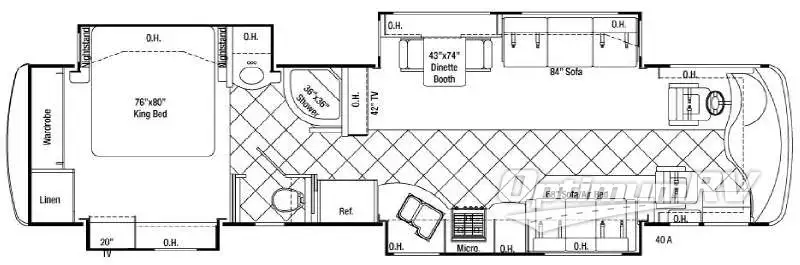 2008 Damon Essence 40A RV Floorplan Photo