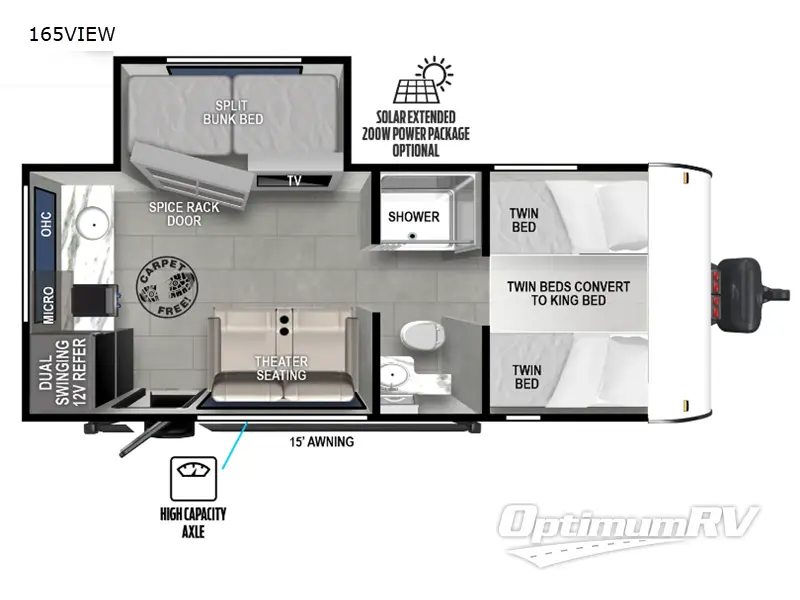 2024 Forest River Wildwood FSX 165VIEW RV Floorplan Photo