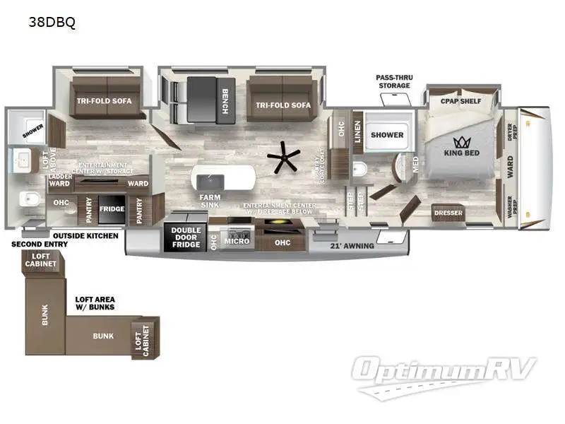 2023 Forest River Sabre 38DBQ RV Floorplan Photo