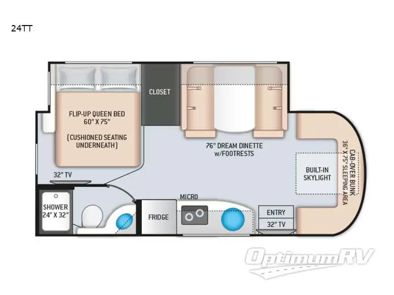 2022 Thor Tiburon Sprinter 24TT RV Floorplan Photo