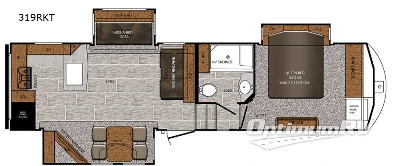 2018 Prime Time Crusader 319RKT RV Floorplan Photo