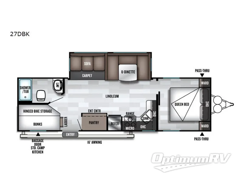 2019 Forest River Salem 27DBK RV Floorplan Photo