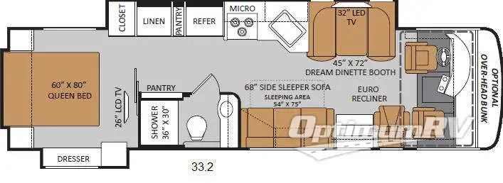 2013 Thor Palazzo 33 2 RV Floorplan Photo