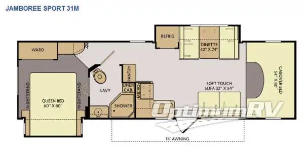 2014 Fleetwood Jamboree Sport 31M RV Floorplan Photo