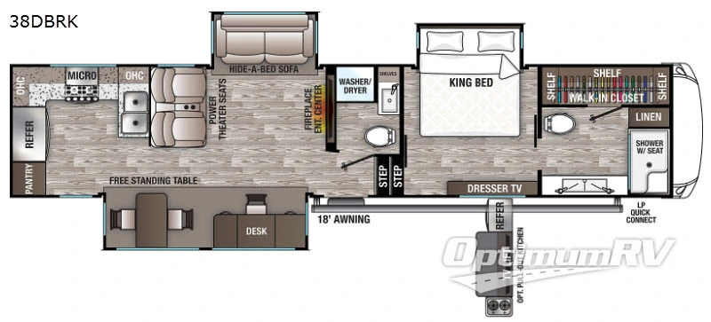 2021 Forest River Cedar Creek Hathaway Edition 38DBRK RV Floorplan Photo