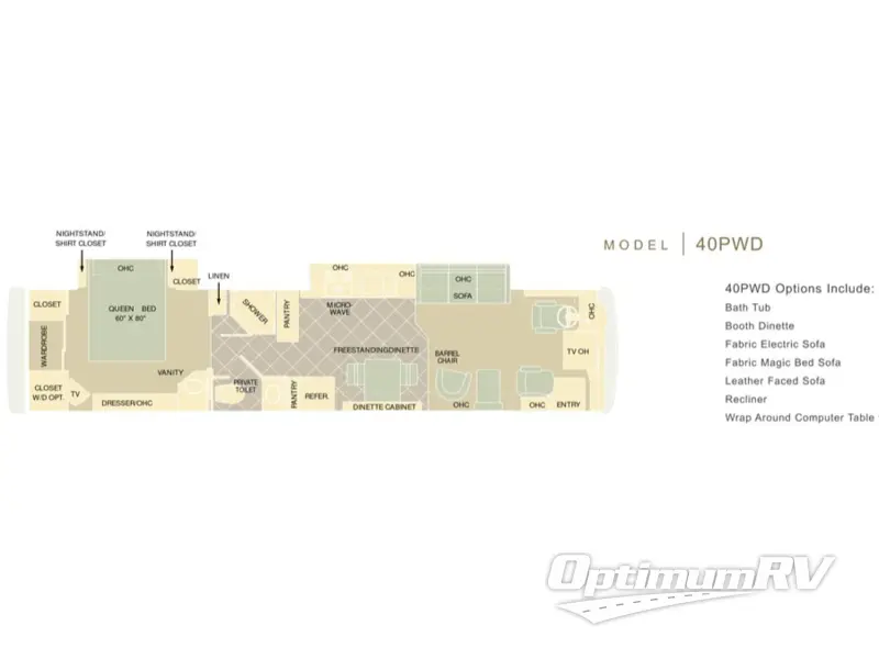 2003 Holiday Rambler Endeavor M-40PWD-330HP RV Floorplan Photo