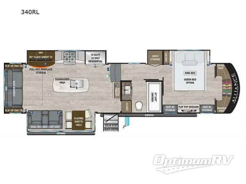 2023 Alliance Paradigm 340RL RV Floorplan Photo