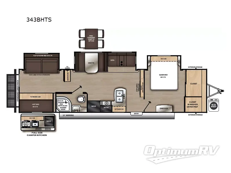 2023 Coachmen Catalina Legacy 343BHTS RV Floorplan Photo