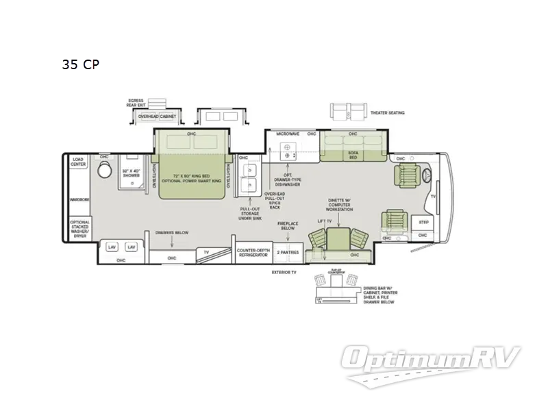 2023 Tiffin Allegro Bus 35 CP RV Floorplan Photo