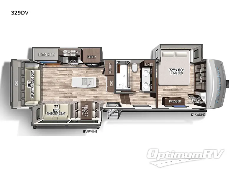 2022 Palomino Columbus 329 DV RV Floorplan Photo