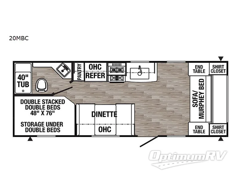 2019 Palomino Puma XLE Lite 20MBC RV Floorplan Photo