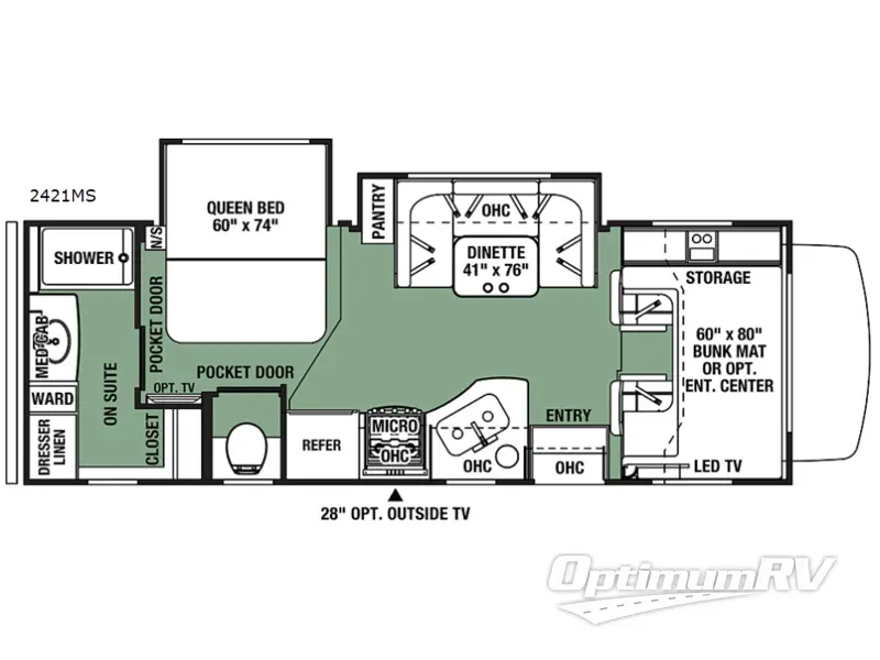 2019 Forest River Forester 2421MS Ford RV Floorplan Photo