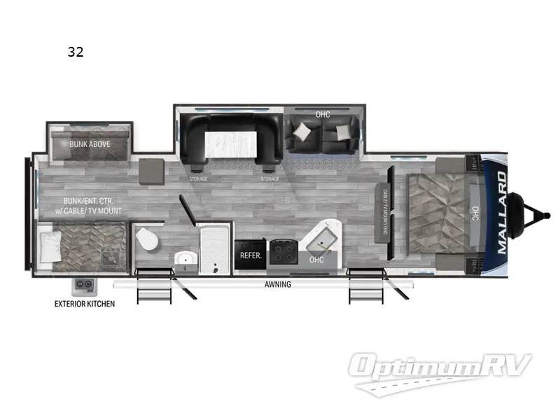 2023 Heartland Mallard 32 RV Floorplan Photo