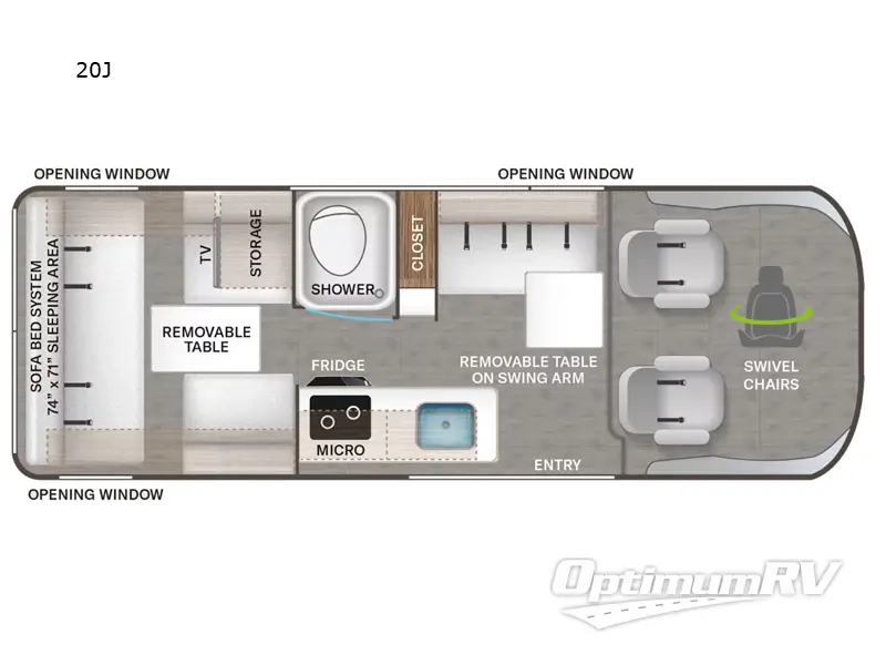 2023 Thor Sequence 20J RV Floorplan Photo