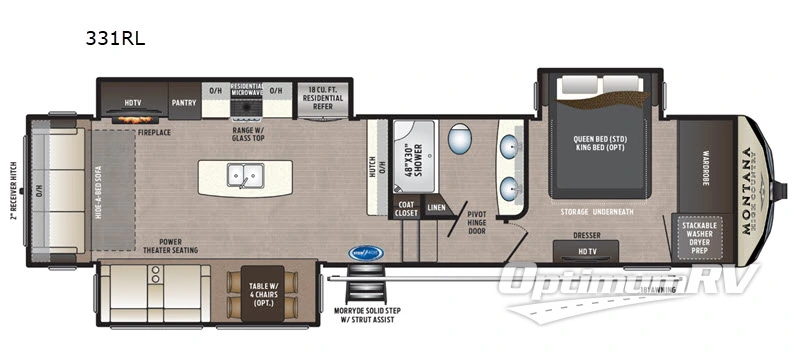 2019 Keystone Montana High Country 331RL RV Floorplan Photo