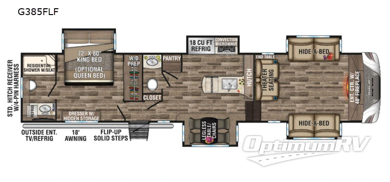 2019 KZ Durango Gold G385FLF RV Floorplan Photo