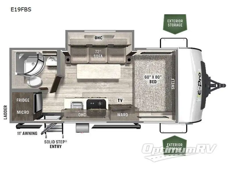 2022 Forest River Flagstaff E-Pro E19FBS RV Floorplan Photo