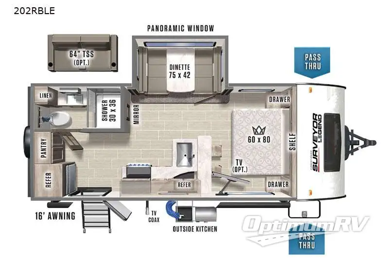 2021 Forest River Surveyor Legend 202RBLE RV Floorplan Photo