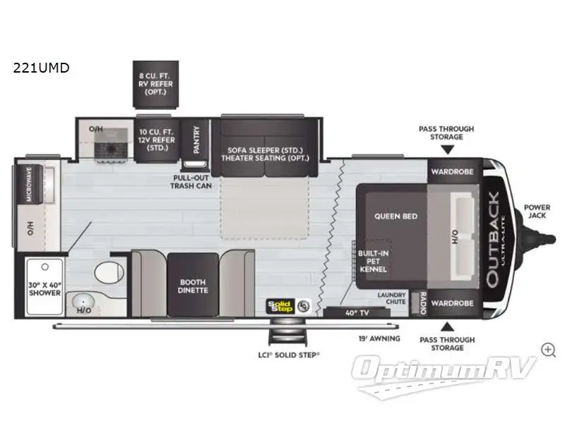 2021 Keystone Outback Ultra Lite 221UMD RV Floorplan Photo