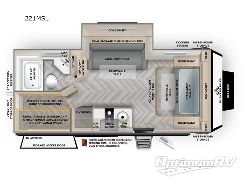 2024 Ember Overland Series 221MSL RV Floorplan Photo