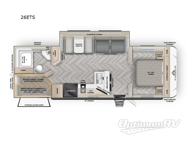 2024 Ember E-Series 26ETS RV Floorplan Photo