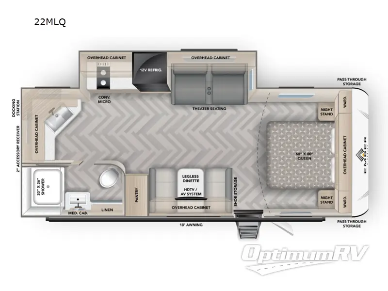 2025 Ember E-Series 22MLQ RV Floorplan Photo