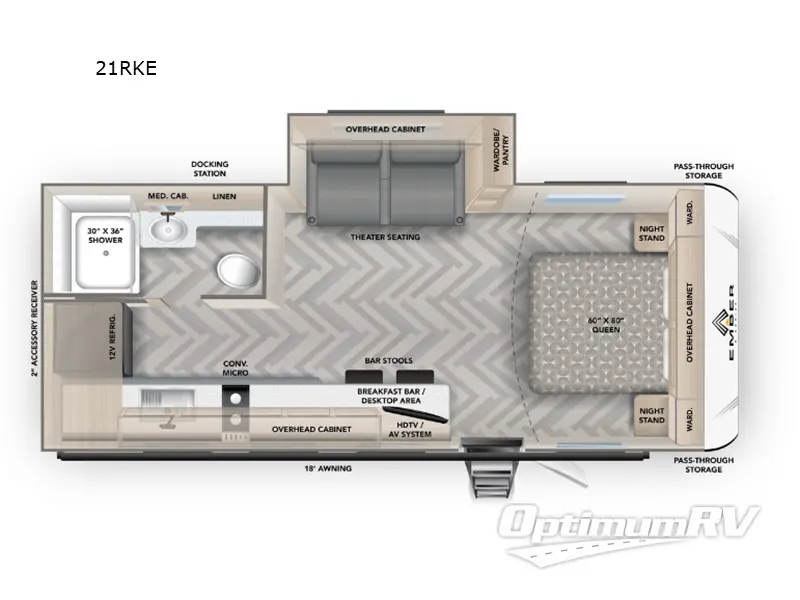 2025 Ember E-Series 21RKE RV Floorplan Photo