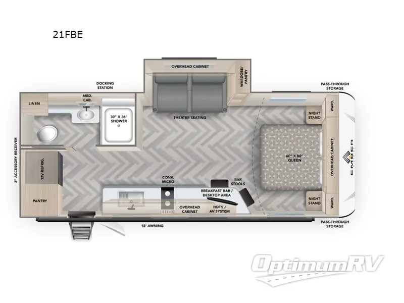 2025 Ember E-Series 21FBE RV Floorplan Photo