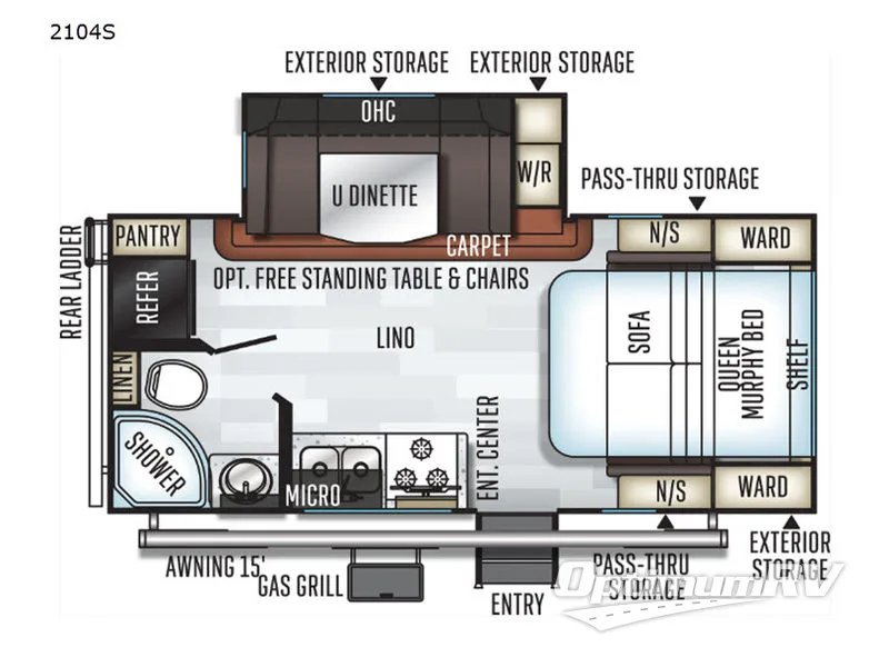 2019 Forest River Rockwood Mini Lite 2104S RV Floorplan Photo