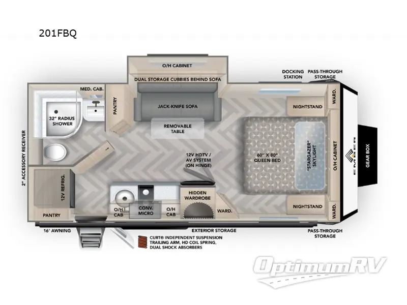 2025 Ember Overland Series 201FBQ RV Floorplan Photo