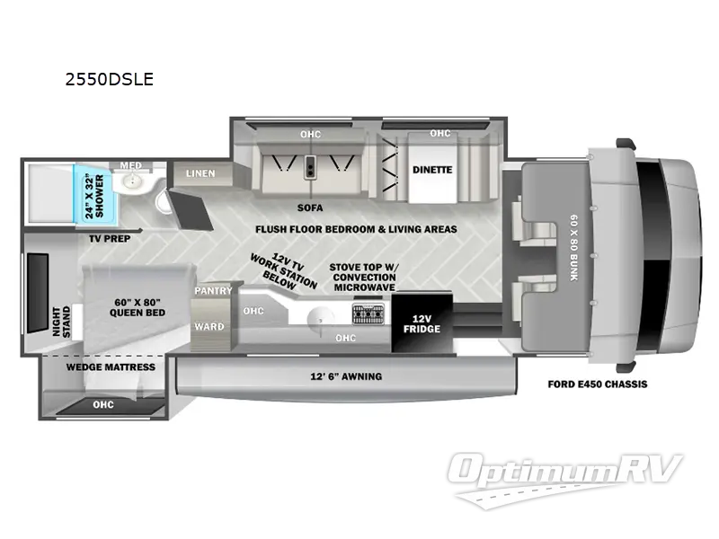 2025 Forest River Sunseeker LE 2550DSLE Ford RV Floorplan Photo