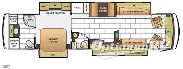 2015 Newmar Ventana 4037 RV Floorplan Photo