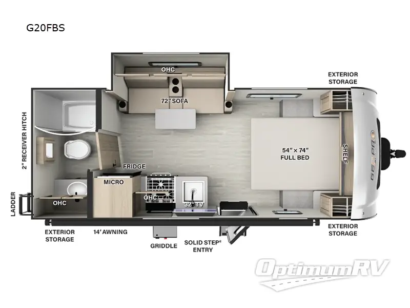 2024 Forest River Rockwood GEO Pro G20FBS RV Floorplan Photo