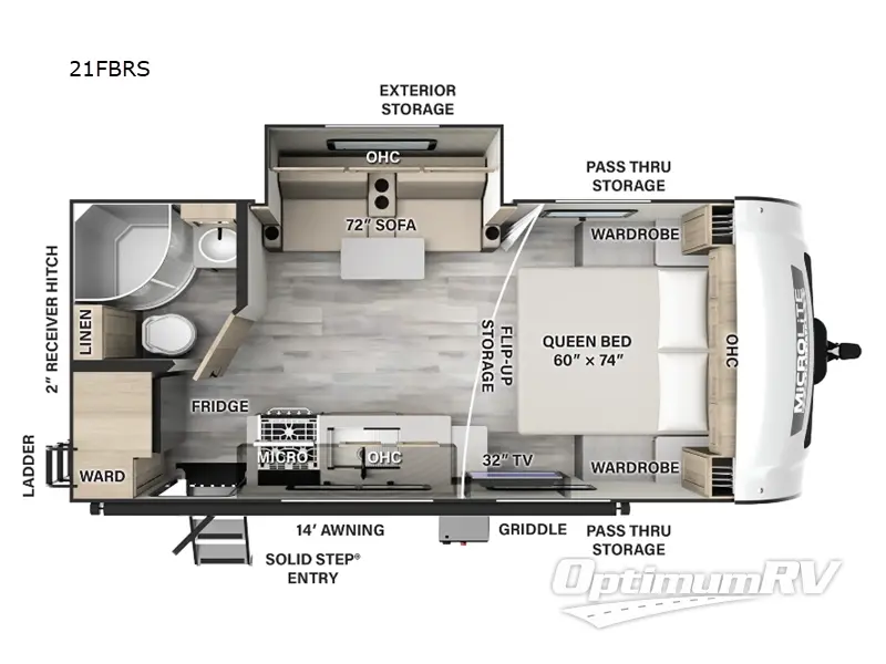 2025 Forest River Flagstaff Micro Lite 21FBRS RV Floorplan Photo