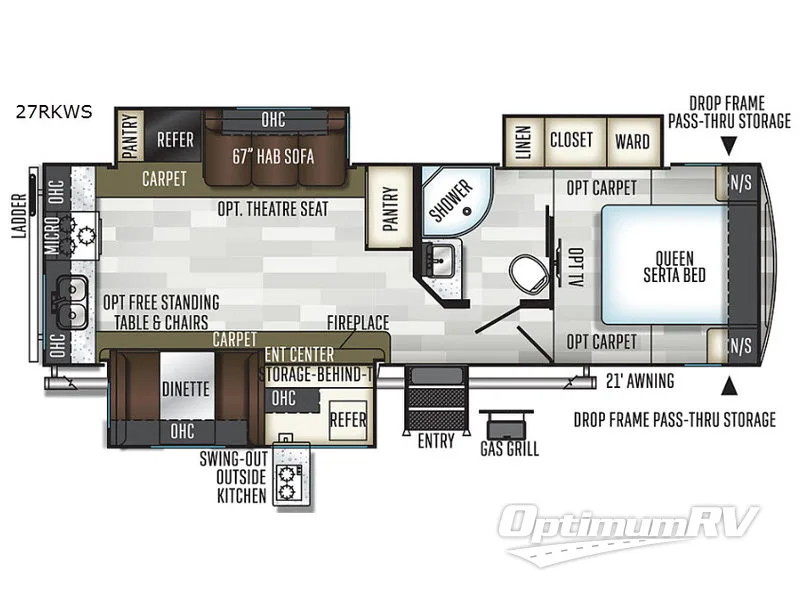 2019 Forest River Flagstaff Super Lite 27RKWS RV Floorplan Photo