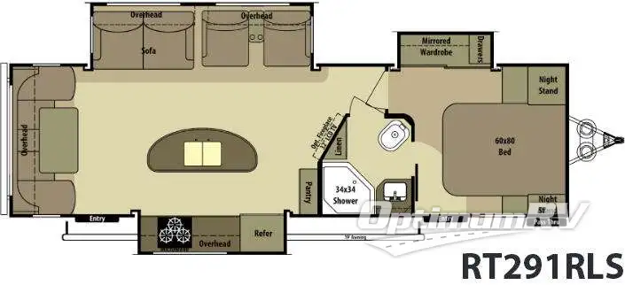 2014 Open Range Roamer RT291RLS RV Floorplan Photo