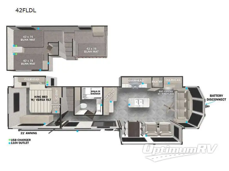 2024 Forest River Wildwood Grand Lodge 42FLDL RV Floorplan Photo