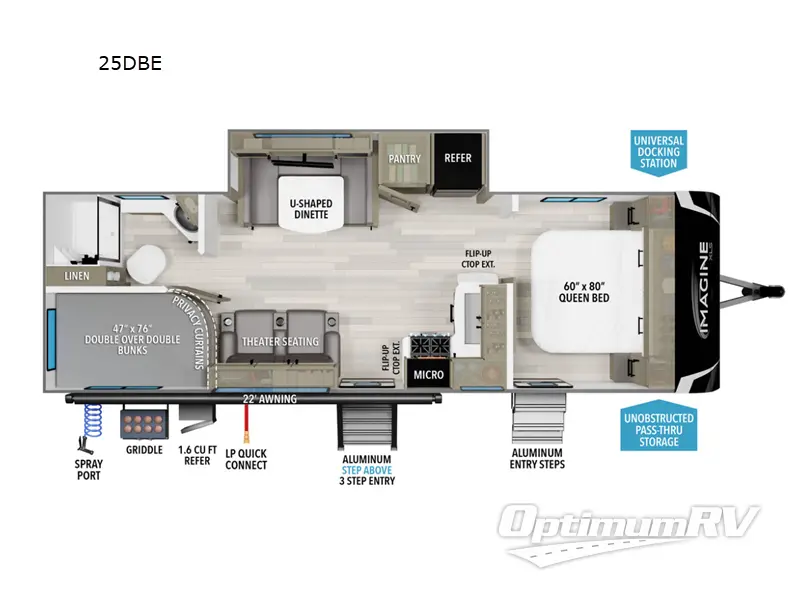 2025 Grand Design Imagine XLS 25DBE RV Floorplan Photo