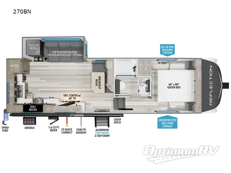 2025 Grand Design Reflection 150 Series 270BN RV Floorplan Photo