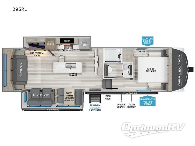 2025 Grand Design Reflection 150 Series 295RL Floorplan Photo
