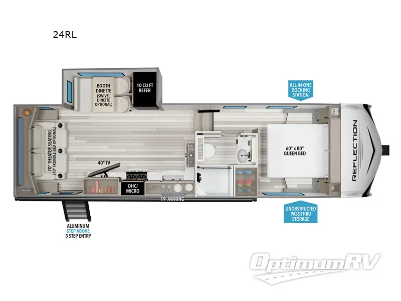 2025 Grand Design Reflection 100 Series 24RL RV Floorplan Photo