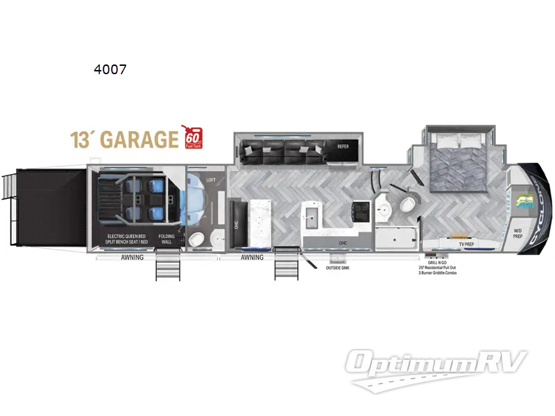 2024 Heartland Cyclone 4007 RV Floorplan Photo