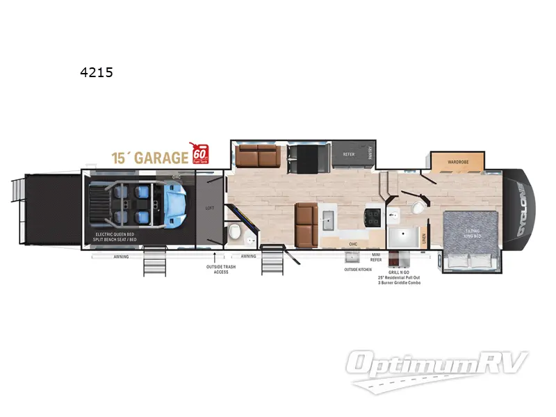 2025 Heartland Cyclone 4215 RV Floorplan Photo