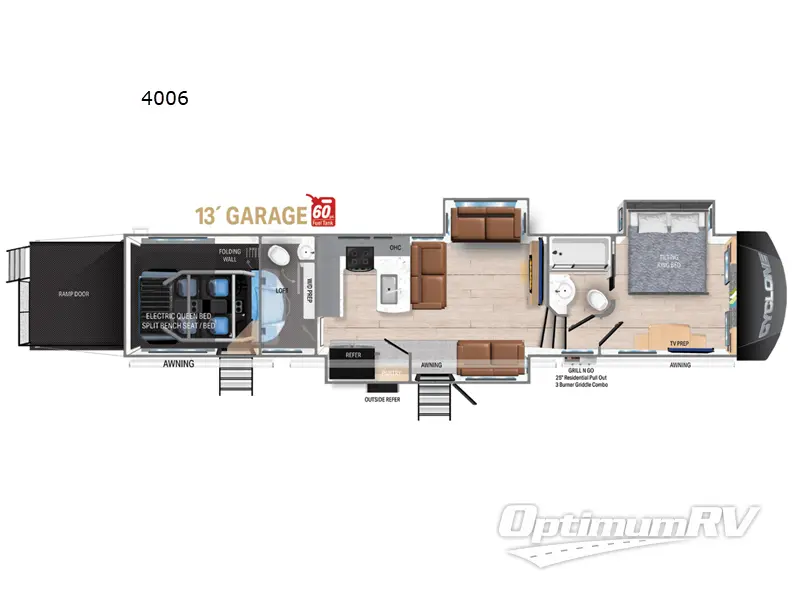 2025 Heartland Cyclone 4006 RV Floorplan Photo