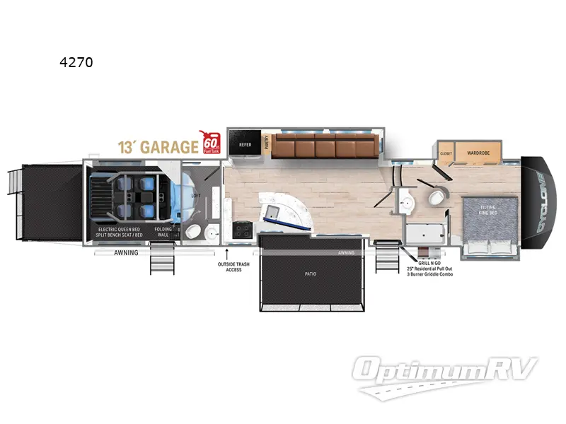 2025 Heartland Cyclone 4270 RV Floorplan Photo