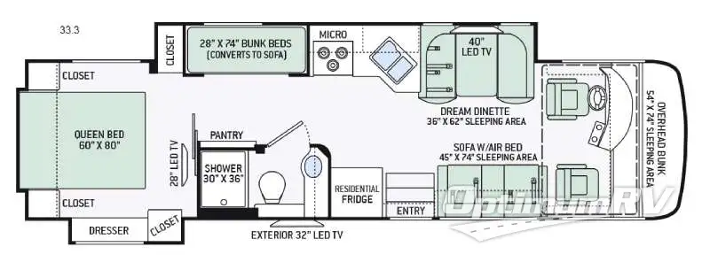 2016 Thor Palazzo 33.3 RV Floorplan Photo