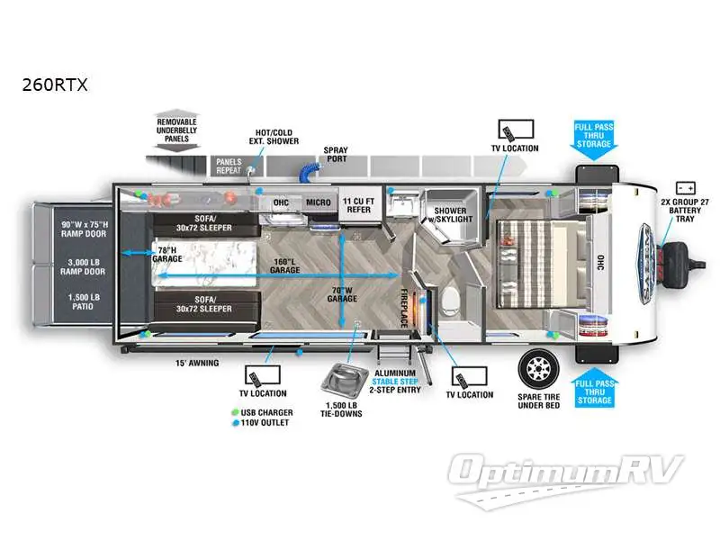 2022 Forest River Salem FSX 260RTX RV Floorplan Photo