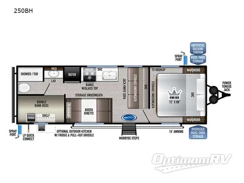 2022 East To West Della Terra 250BH RV Floorplan Photo